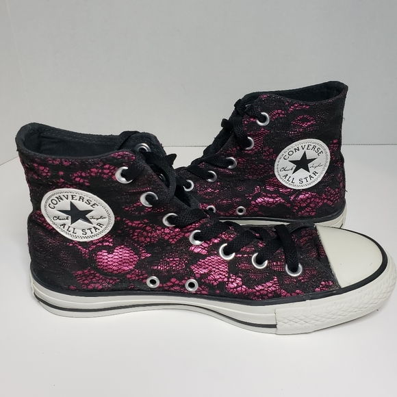 pink lace converse